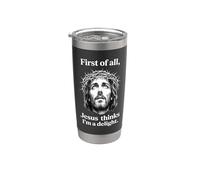 Gesù Tshirt Uomo Donna Cristianesimo Cristo Croce Croce Bicchiere termico in acciaio inox doppia parete