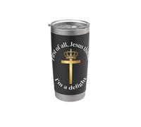 Gesù Tshirt Uomo Donna Cristianesimo Cristo Croce Croce Bicchiere termico in acciaio inox doppia parete
