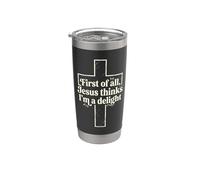 Gesù Tshirt Uomo Donna Cristianesimo Cristo Croce Croce Bicchiere termico in acciaio inox doppia parete