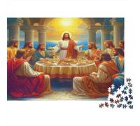 Gesù Ultima Cena Scena Puzzles 1000 Pezzi In cartone Riciclato, Un Tangram Per Mindfulness, Ideale Per Decorazione Casa Design, Idea Regalo Originale 70x50cm/1000pcs