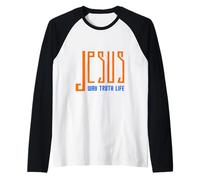 Gesù: Via, verità, Vita. Dichiarazione di Fede Cristiana Maglia con Maniche Raglan