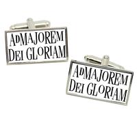 Gesuita Amdg Ad Majorem Dei Gloriam Rettangolo Gemelli IN Cromo Scatola