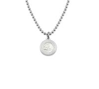 Get Back Necklaces Collana con ciondolo a forma di San Cristoforo, con medaglione in argento, catenina a sfera da 45,7 cm, resistente all'acqua, gioiello da spiaggia