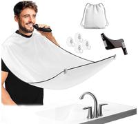 Get Classy Grembiule da barba, per uomo, con 4 ventose, taglia unica per tutti i tipi di barba, per rasatura e rifilatura, taglia unica