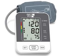 Get Fit Blood Pressure Monitor - Upper Arm Heart Rate Digital Sphygmomanometer - Electronic Reader, 99 Memory Slots 2 Users - Large Cuff, Lcd - Gray, 22-32cm