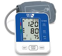 Get Fit Blood Pressure Monitor - Upper Arm Heart Rate Digital Sphygmomanometer - Electronic Reader, 99 Memory Slots 2 Users - Large Bracelet, Lcd - Navy, 22-42cm