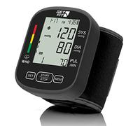 Get Fit Wrist Blood Pressure Monitor for Home Use - Medical Blood Pressure Machine Reader - Dual Users 2x99 Memory - Sphygmomanometer Adjustable Wrist Cuff, Lcd Display, Pulse Rate Monitor - Nero