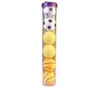 Get & Go Print Palline da Ping Pong con Stampa nel Contenitore 6 Pezzi, Bianco/Arancione/Giallo, Taglia Unica