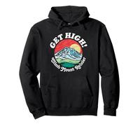 Get High! Climb Mount Rainier Funny National Park Vintage Felpa con Cappuccio