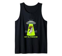 Get in Frenchie UFO Alien Abduction Cowboy Cappello Cane Canotta