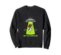 Get in Frenchie UFO Alien Abduction Cowboy Cappello Cane Felpa