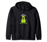 Get in Frenchie UFO Alien Abduction Cowboy Cappello Cane Felpa con Cappuccio