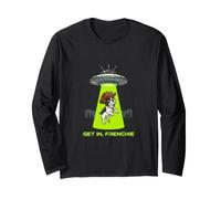 Get in Frenchie UFO Alien Abduction Cowboy Cappello Cane Maglia a Manica