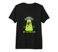 Get in Frenchie UFO Alien Abduction Cowboy Cappello Cane Maglietta Premium