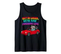 Get in Loser Siamo Raw Dogging Life Raccoon Design Canotta