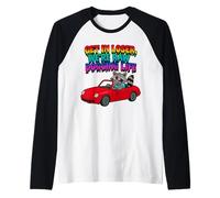 Get in Loser Siamo Raw Dogging Life Raccoon Design Maglia con Maniche Raglan