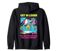 Get in Loser We're Crossing The Delaware 90s Retro Felpa con Cappuccio