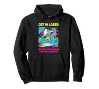 Get in Loser We're Crossing The Delaware 90s Retro Felpa con Cappuccio
