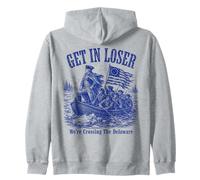 Get in Loser We're Crossing The Delaware Funny History Felpa con Cappuccio