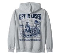 Get in Loser We're Crossing The Delaware Funny History Felpa con Cappuccio