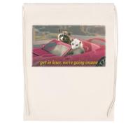 Get In Loser, Were Going Insane Raccoon Possum Word Art Borsa da Palestra Beige con Coulisse Unisex Drawstring Bag Gym