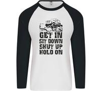 Get IN Sit Giù 4X4 Spento Roading Strada Divertente Uomo L/S Baseball T-Shirt
