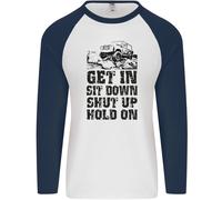 Get IN Sit Giù 4X4 Spento Roading Strada Divertente Uomo L/S Baseball T-Shirt