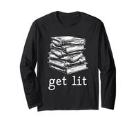 Get Lit Book Design Letteratura Divertente Citazione Libri Amante Maglia a Manica