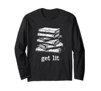 Get Lit Umorismo intellettuale Divertente Lettore Libri Amante Maglia a Manica