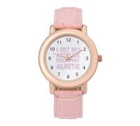 Get My Attitude from Auntie - Orologio da polso da donna, elegante, analogico, al quarzo, cinturino in pelle, Stile:, regular, Cinturino