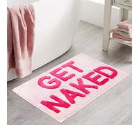 Get Naked Tappeto da bagno carino tappeto da bagno antiscivolo in microfibra tappeto da bagno divertente decorazione per appartamento tappetino da bagno rosa per vasca e doccia, lavabile in lavatrice,
