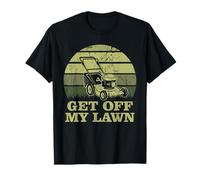 Get Off My Lawn Mowing Divertente Giardinaggio Giardiniere Tosaerba Maglietta