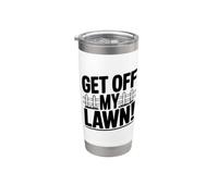 Get Off My Lawnex ivertente Vecchio Uomo Scontroso Umorismo Bicchiere termico in acciaio inox doppia parete