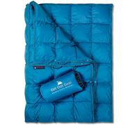 Get Out Gear - Coperta da campeggio doppia, extra imbottita, pieghevole, leggera, calda, impermeabile, per esterni, viaggi, stadio, festival, spiaggia, amaca, campeggio (verde acqua/grigio)