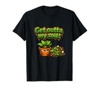 Get Outta My Soil Plant Parent Cottagecore Grafica Maglietta