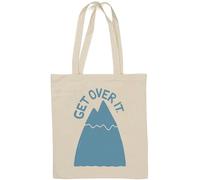 Get Over It Mountain Top Graphic - Borsa tote in cotone naturale, colore: Bianco