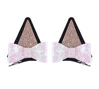 Get-ready to shine! - Set di 2 fermagli per capelli con orecchie di gatto e orecchie di animale