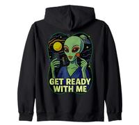 Get Ready With Me Alien Meme Divertente GRWM Extraterrestre Des Felpa con Cappuccio