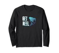 Get Reel - Big Fish per Pescatori, Grafica all'aperto del Pescatore Maglia a Manica