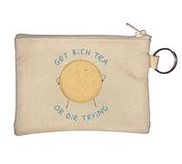 Get Rich Tea Or Die Trying Portachiavi Portamonete Beige