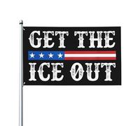 Get The Ice Out Flag 3x5 Fuck Out Ice Flag 3x5 Ft con occhielli in ottone Cartello da giardino per esterni Banner in poliestere