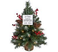 Get Trend Albero di Natale con Luci Incorporate, 50 cm Alberi di Natale Piccoli LED a Stringa e Punte Smerigliate, Decorazioni Natalizie per Tavolo e Ufficio (Verde)