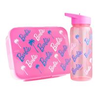 Get Trend Barbie Porta Pranzo Bambini, Set 2 Pezzi con Senza BPA Bento Box 3 Scomparti e Borraccia Coperchio Apribile con Cannuccia 640 ml, Scuola Idea Regalo (Rosa Barbie)