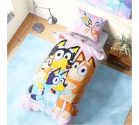 Get Trend Bluey Copripiumino Singolo Reversibile 135x200 cm e Federe Cuscini Set Letto per Bambino e Bambina, Accessori Camera da Letto, Regalo Bambini (Multi Bluey Singolo)