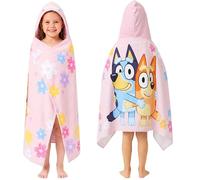 Get Trend Bluey Incappucciata Accappatoio Bambina, Cotone Spiaggia e Asciugamani Bagno, Morbido e Assorbente, Accessori da Viaggio, Regalo Ragazza (Rosa Bluey)