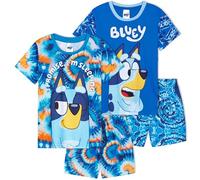 Get Trend Bluey Pigiama Bambino 2 Pacco Pigiami Estivi Bambini Manica Corta Abbigliamento da Casa Idee Regalo (2-3 Anni, Blu Tie Dye Bluey, 2)