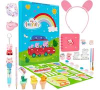 Get Trend Calendario dell'Avvento 2025 Regalo per Ragazze Calendario conto alla rovescia 24 giorni Scatola regalo con cancelleria e sorprese per bambini (Multi Peppa Pig)