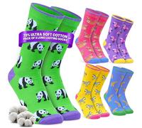 Get Trend Calzini Divertenti Donna, Pack da 5 o 6 Calze Colorate e Simpatiche per Uso Quotidiano, Lavoro, Regalo Donna Madre (37/41 EU, Multi Animals, Pack da 5)