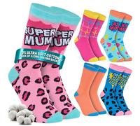 Get Trend Calzini Divertenti Donna, Pack da 5 o 6 Calze Colorate e Simpatiche per Uso Quotidiano, Lavoro, Regalo Donna Madre (37/41 EU, Multi Mum, Pack da 5)