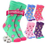 Get Trend Calzini Divertenti Donna, Pack da 5 o 6 Calze Colorate e Simpatiche per Uso Quotidiano, Lavoro, Regalo Donna Madre (37/41 EU, Multi Treats, Pack da 5)